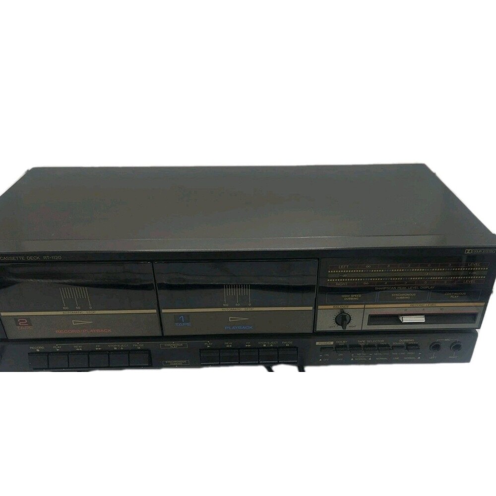 Vintage Sharp RT-1120(BK) Dual Stereo Tape Cassette Deck – Dual Deck – Dolby NR